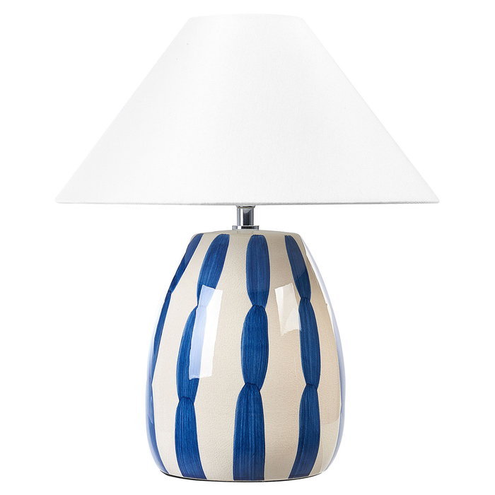 Beliani - LUCHETTI - Tafellamp - Lichtbeige|Blauw - Keramiek