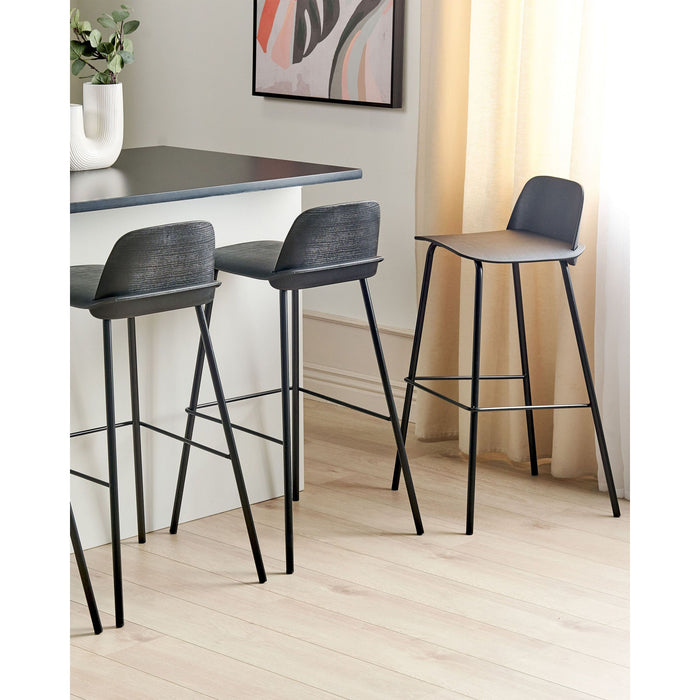 Beliani - MORA - Barkruk set van 4 - Zwart - Synthetisch