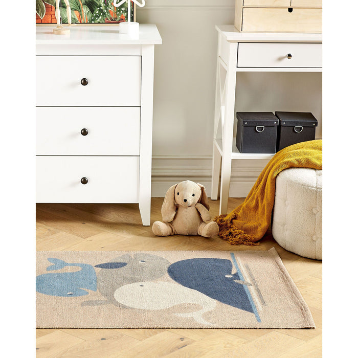 Beliani - SEAI - Vloerkleed - Donkerblauw - Katoen