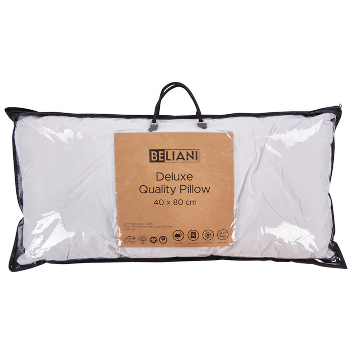 Beliani - PELISTER - Hoofdkussen hoog - Wit - 40 x 80 cm - Katoen