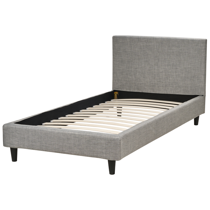 Beliani-FITOU -Eenpersoonsbed-Lichtgrijs-90 x 200 cm-Polyester