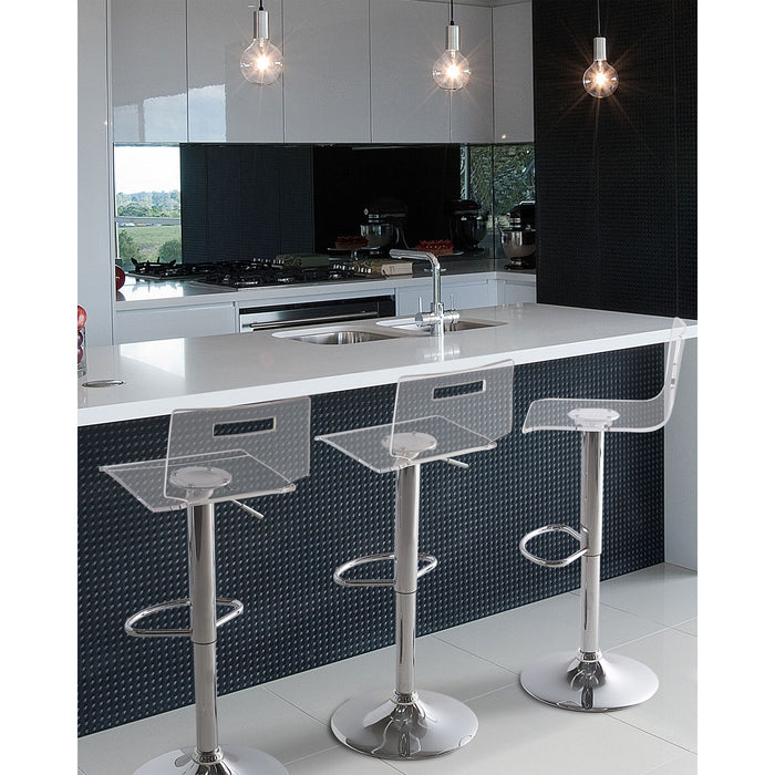 Beliani - MALTA - Barkruk verstelbaar set van 2 - Zilver - Acryl