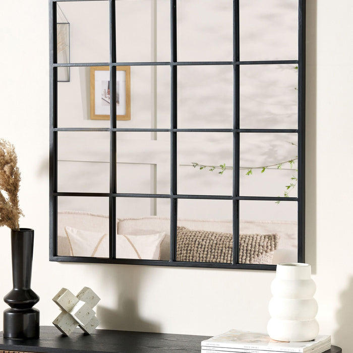 Beliani - BLESLE - Wandspiegel - Zwart - IJzer