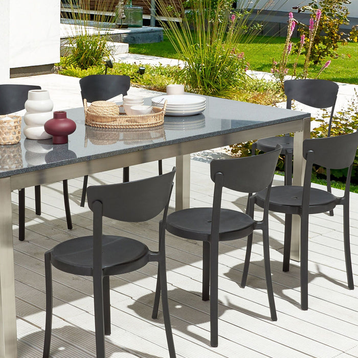 Beliani - VIESTE - Stoel set van 8 - Zwart - Synthetisch materiaal