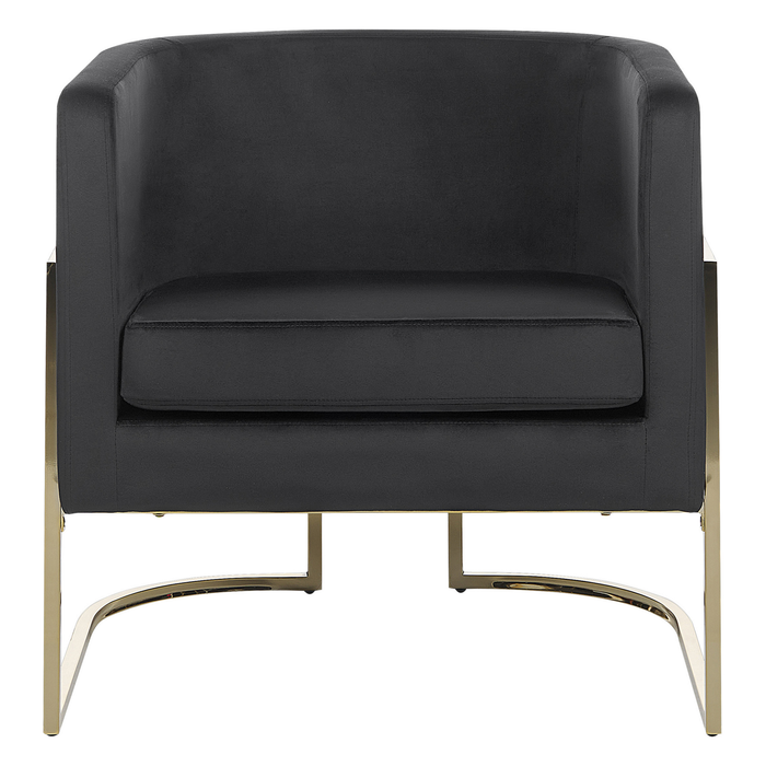 Beliani - SIRKKA - Fauteuil - Zwart - Fluweel