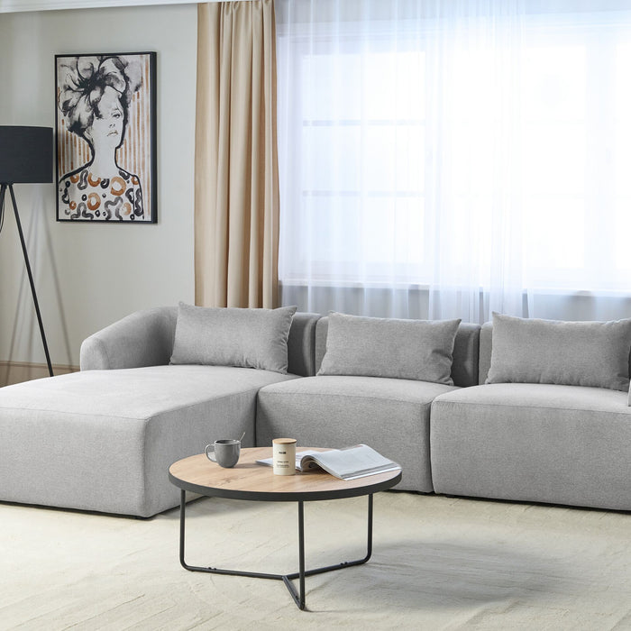 Beliani-SVANSELE-Driezitsbank-Lichtgrijs-Rechtszijdig-Polyester