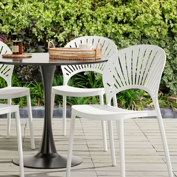 Beliani - OSTIA - Tuinstoel set van 4 - Wit - Polypropyleen