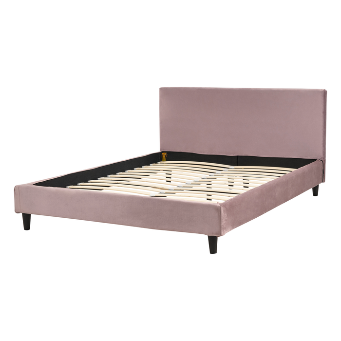 Beliani - FITOU - Tweepersoonsbed - Roze - 140 x 200 cm - Fluweel
