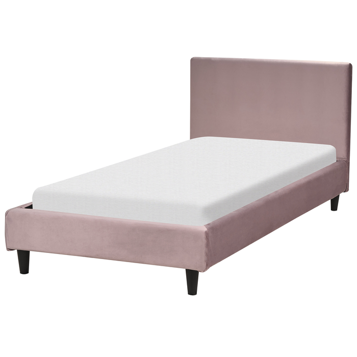 Beliani - FITOU - Bekleding bed - Roze - 90 x 200 cm - Fluweel