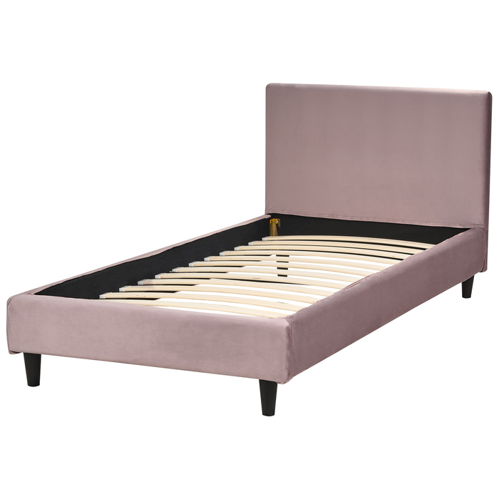 Beliani - FITOU - Bekleding bed - Roze - 90 x 200 cm - Fluweel