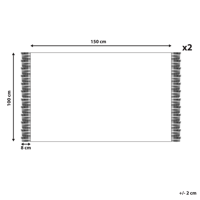 Beliani - ATIU - Handdoek set van 2 - Grijs - Katoen