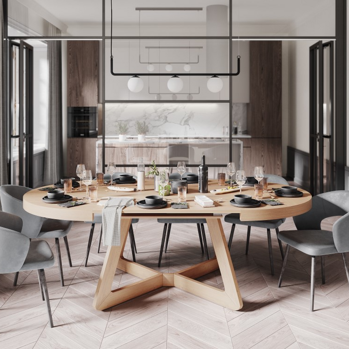 Windsor & Co Bodil Eettafel Uitschuifbaar Ø 130/230 cm - Naturel Eiken