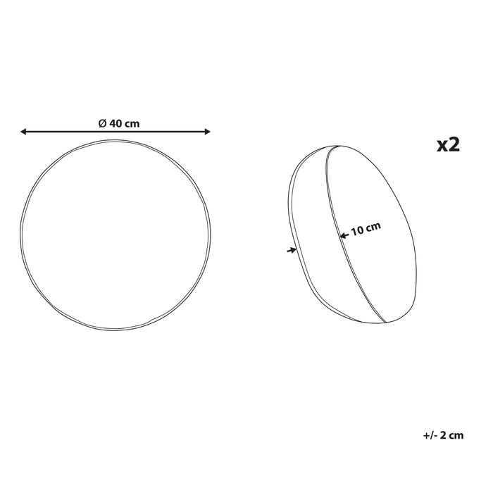 Beliani-VALLORIA-Buitenkussen set van 2-Lichtblauw- 40 cm-Polyester