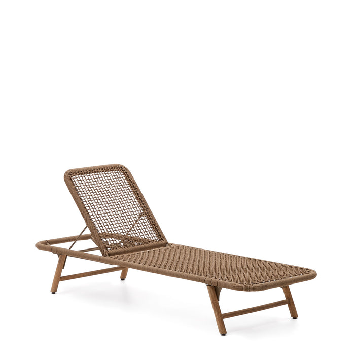 Kave Home - Dandara ligstoel met beige stalen frame, touw en poten van
