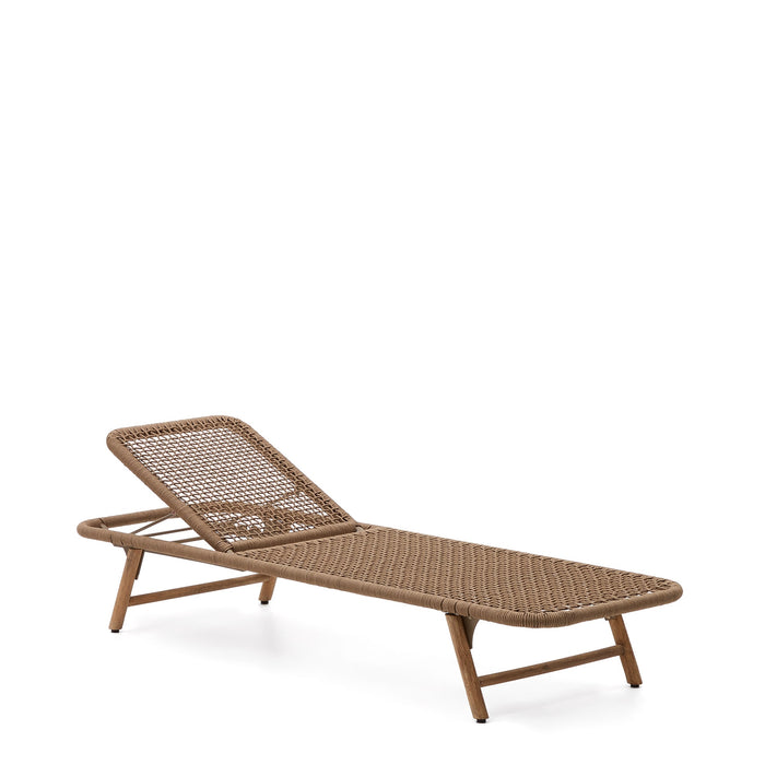 Kave Home - Dandara ligstoel met beige stalen frame, touw en poten van