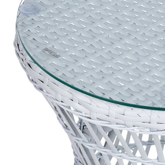 Beliani - MESYNA - Bistro set - Wit - Rotan