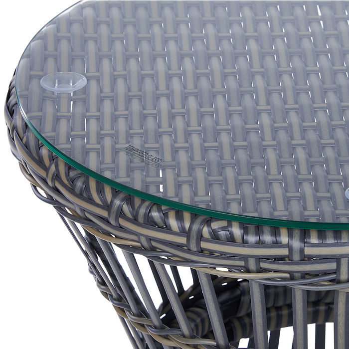 Beliani - MESYNA - Bistro set - Beige - PE rotan