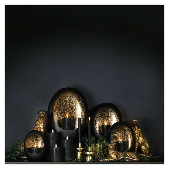 Countryfield LED kaars|stompkaars - zwart - D7,5 x H20 cm - timer