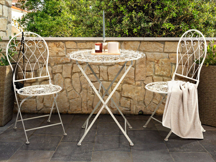 Beliani - STIFFE - Bistro set - Wit - IJzer
