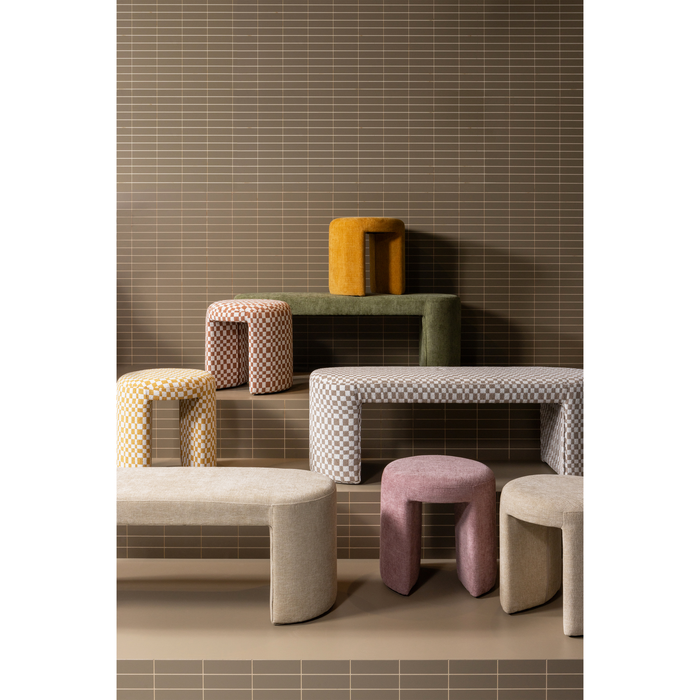 WOOOD Jacob Bankje - Chenille - Olive Green - 46x130x46