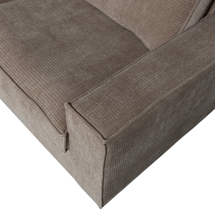 WOOOD Hajo Hoekbank Links - Rib - Taupe - 84x283x197