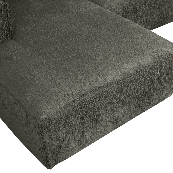 WOOOD Bean Hoekbank Links - Structure Velvet - Waterplant