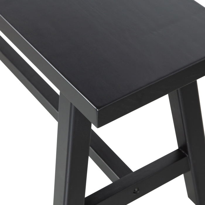 WOOOD Imme Bankje - Grenen - Zwart - 45x110x35