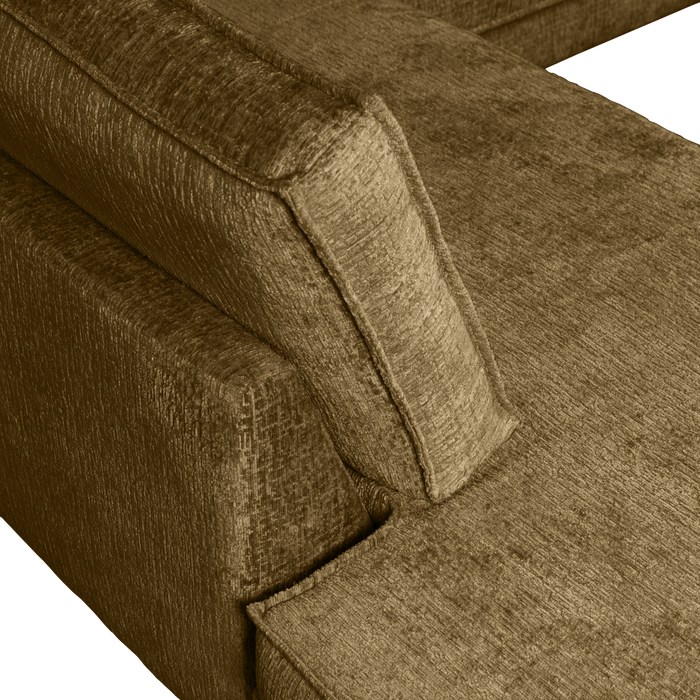 WOOOD Hoekbank Links Rodeo - Velvet - Brass - 85x266x213