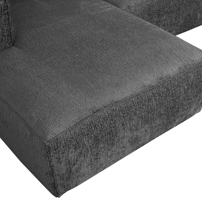 WOOOD Bean Hoekbank Links - Structure Velvet - Cloud Sky