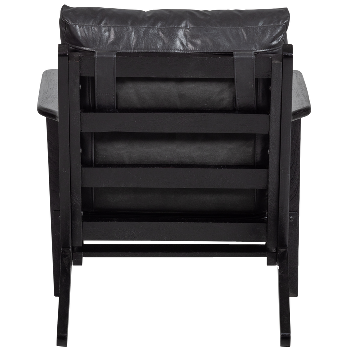 WOOOD Houston Fauteuil - Leer- Zwart - 86x71x71