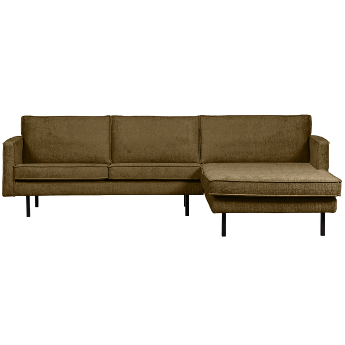 WOOOD Chaise Longue Rechts Rodeo - Velvet - Brass - 85x300x155