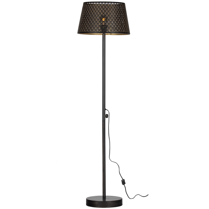 WOOOD Kars Vloerlamp - Metaal - Zwart|Brass - 161x42x42