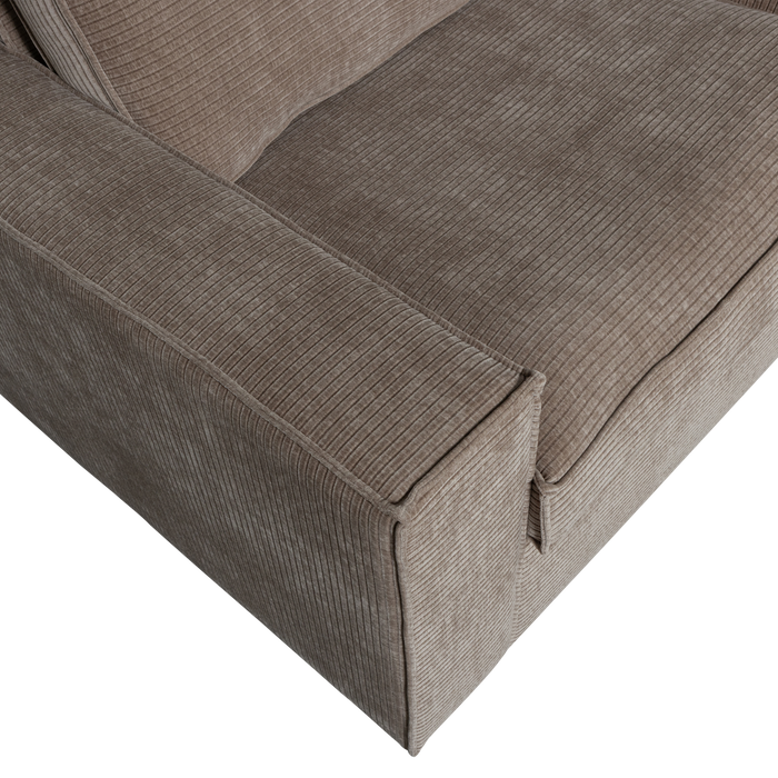 WOOOD Hajo Hoekbank Rechts - Rib - Taupe - 84x283x197