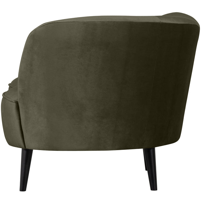 WOOOD Sara Loungefauteuil Rechts - Velvet - Warm groen - 71x112x81