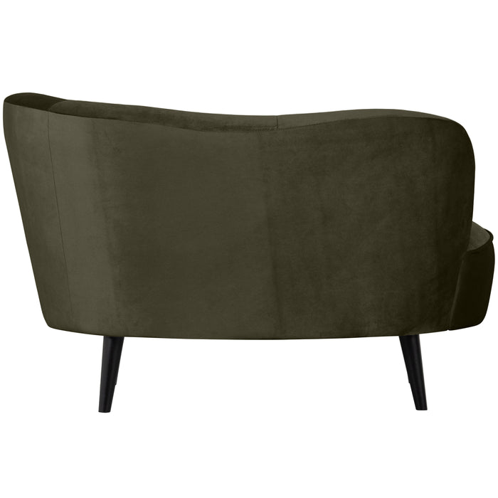WOOOD Sara Loungefauteuil Rechts - Velvet - Warm groen - 71x112x81