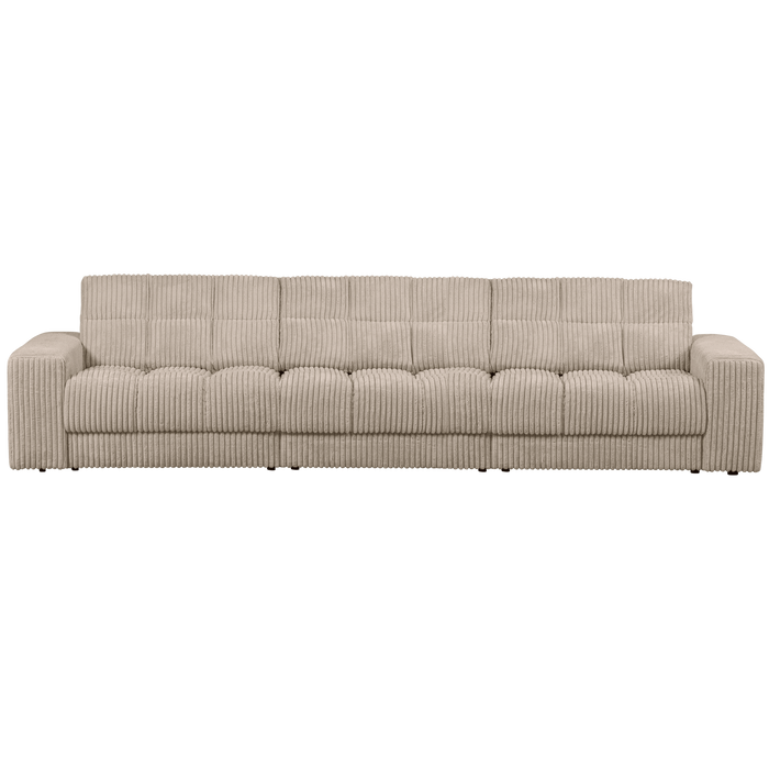 WOOOD Second Date 3-zits Bank - Grove Ribstof - Travertin