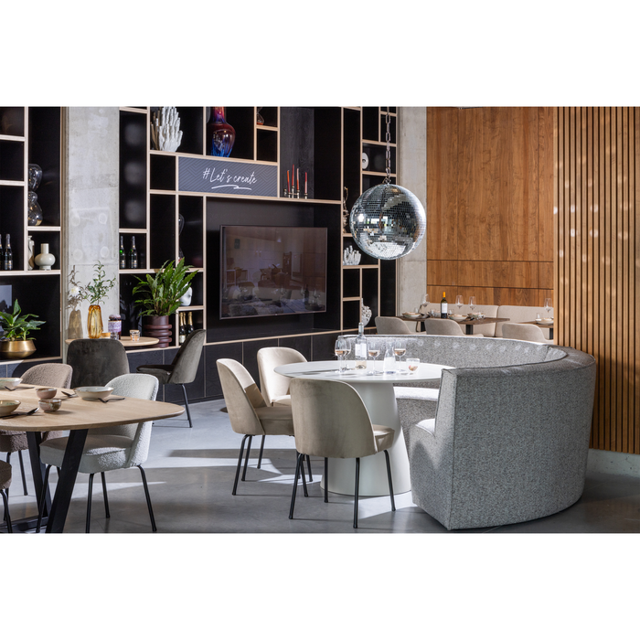 WOOOD Europa 2-Zits Eetbank - Geweven Stof - Zand - 85x131x131