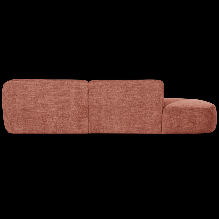WOOOD Polly Chaise Longue Rechts - Polyester - Roze - 71x258x105|150