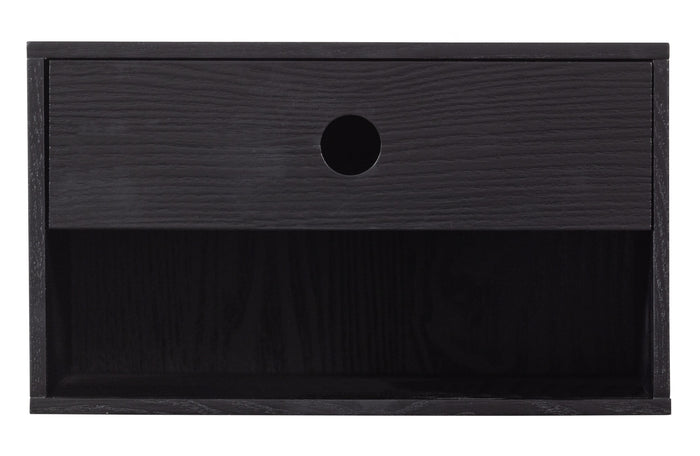 WOOOD Nancy Hangend Nachtkastje - MDF - Zwart - 20x34x30