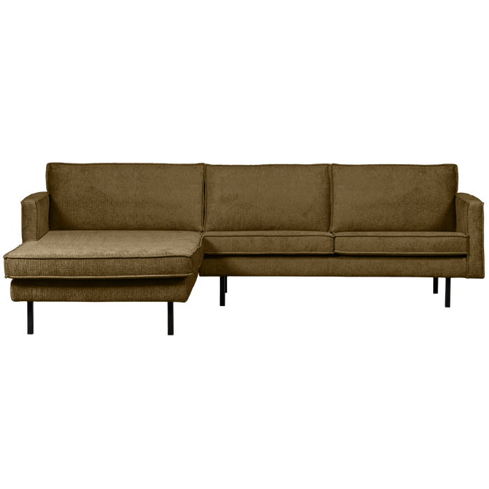 WOOOD Chaise Longue Links Rodeo - Velvet - Brass - 85x300x155