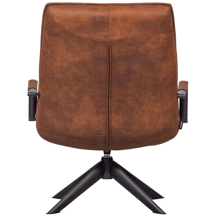 WOOOD Jouke Draaifauteuil - Kunstleer - Cognac - 96x70x85