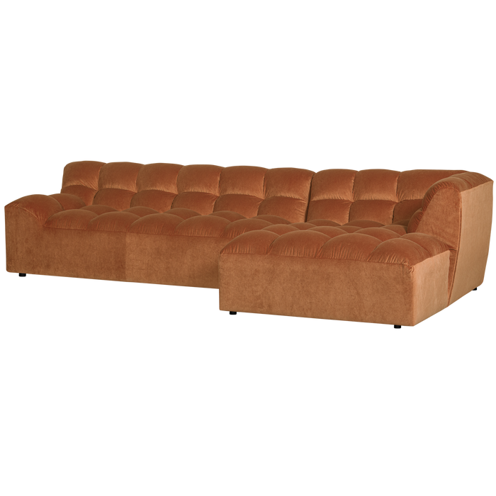 WOOOD Allure Chaise Longue Bank Rechts - Fluweel - Terra - 79x324x165
