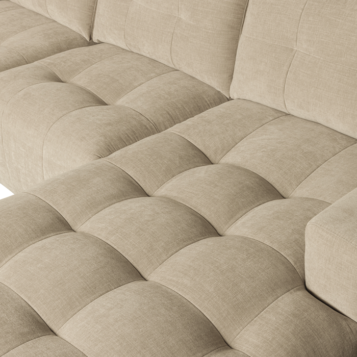 vtwonen Bar Chaise Longue Rechts - Stof - Zand - 87x280x170