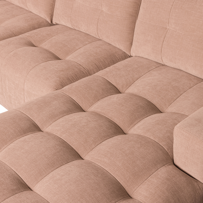 vtwonen Bar Chaise Longue Rechts - Stof - Roze - 87x280x170