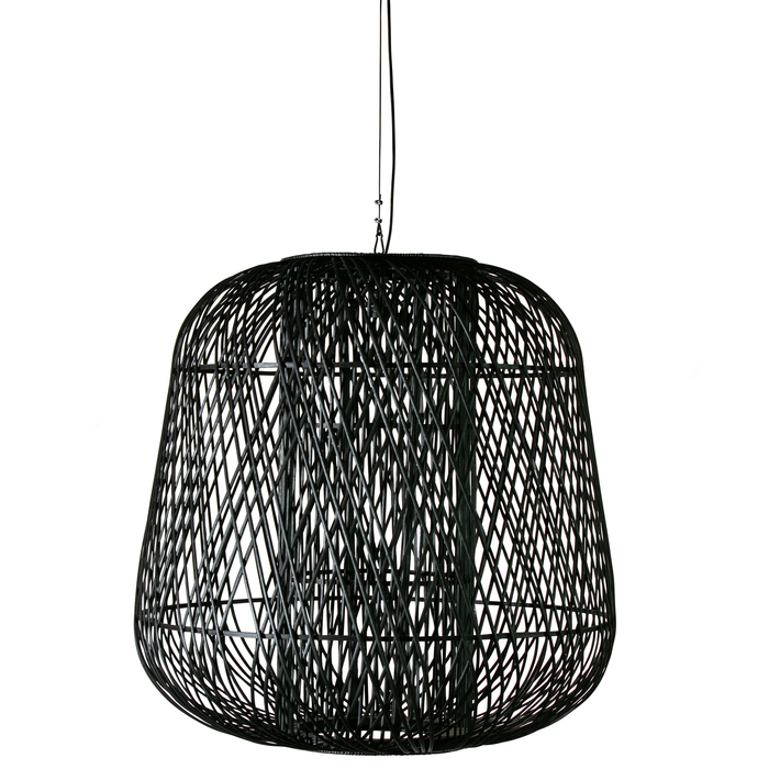 WOOOD Moza Hanglamp - Bamboe - Zwart - 100x100x100