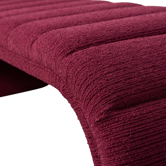 WOOOD Traffic Bankje - Polyester - Burgundy - 47x160x47