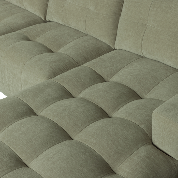 vtwonen Bar Chaise Longue Rechts - Stof - Groen - 87x280x170