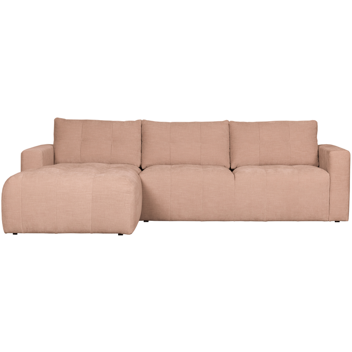 vtwonen Bar Chaise Longue Links - Stof - Roze - 87x280x170