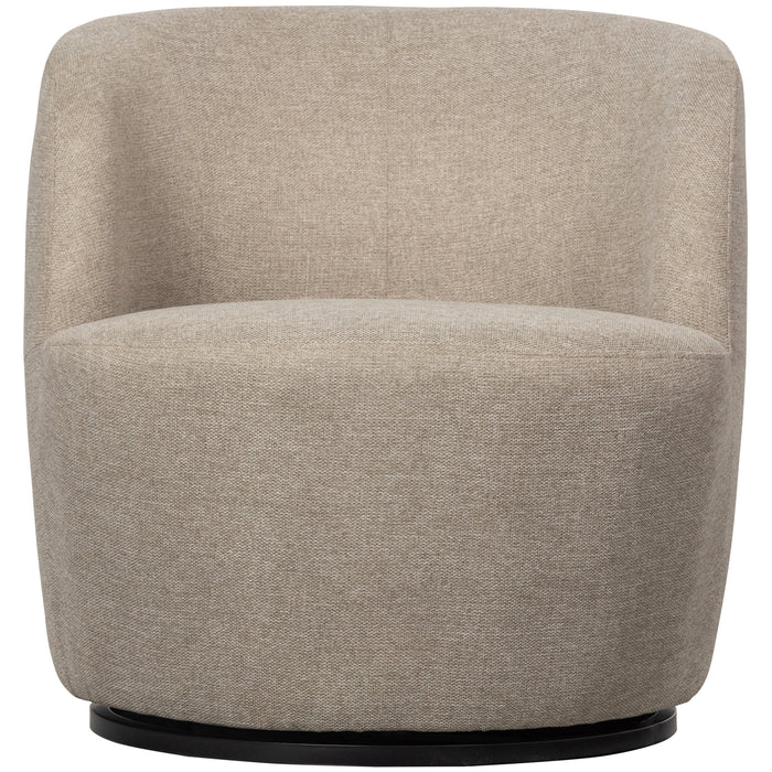 WOOOD Serra Draaifauteuil - Polyester - Zand - 75x70x69