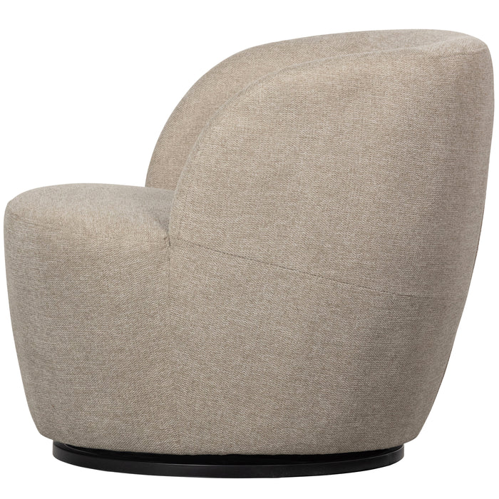 WOOOD Serra Draaifauteuil - Polyester - Zand - 75x70x69